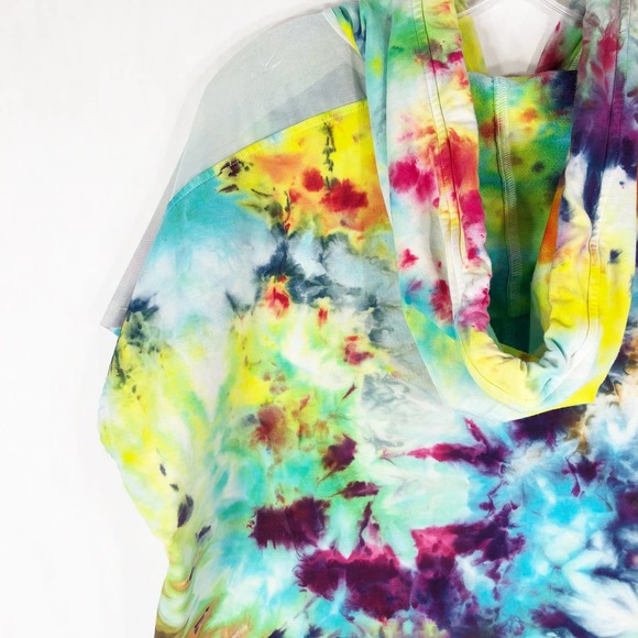 Victoria Secret Sport Small Jacket Handmade‎ Tie Dye Watercolor Wonder Hood 1517 - Picture 9 of 12